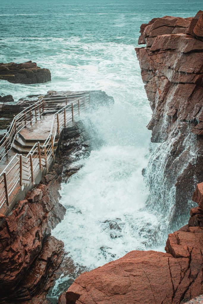 Thunder Hole Dramatic image of waves crashing against the rocks at the Thunder Hole in Acadia National Park