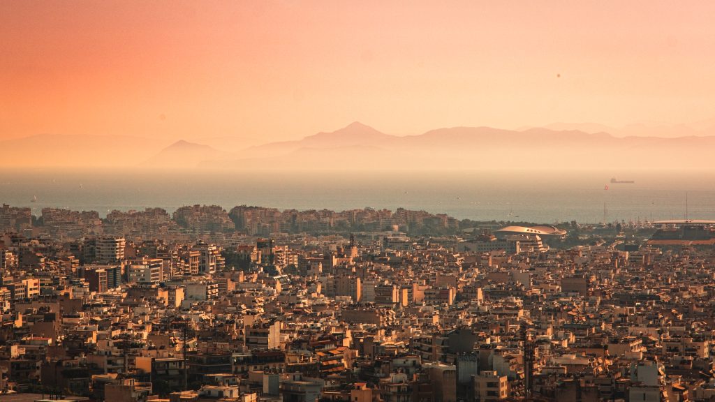 Athens at Sunset A section of Athens bathed in the golden glow of sunset